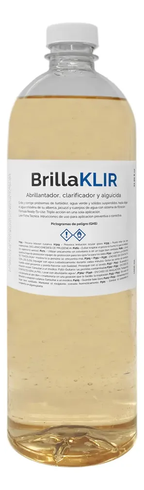 Abrillantador Clarificador Alberca Piscina Agua 1 Litro, foto real del producto