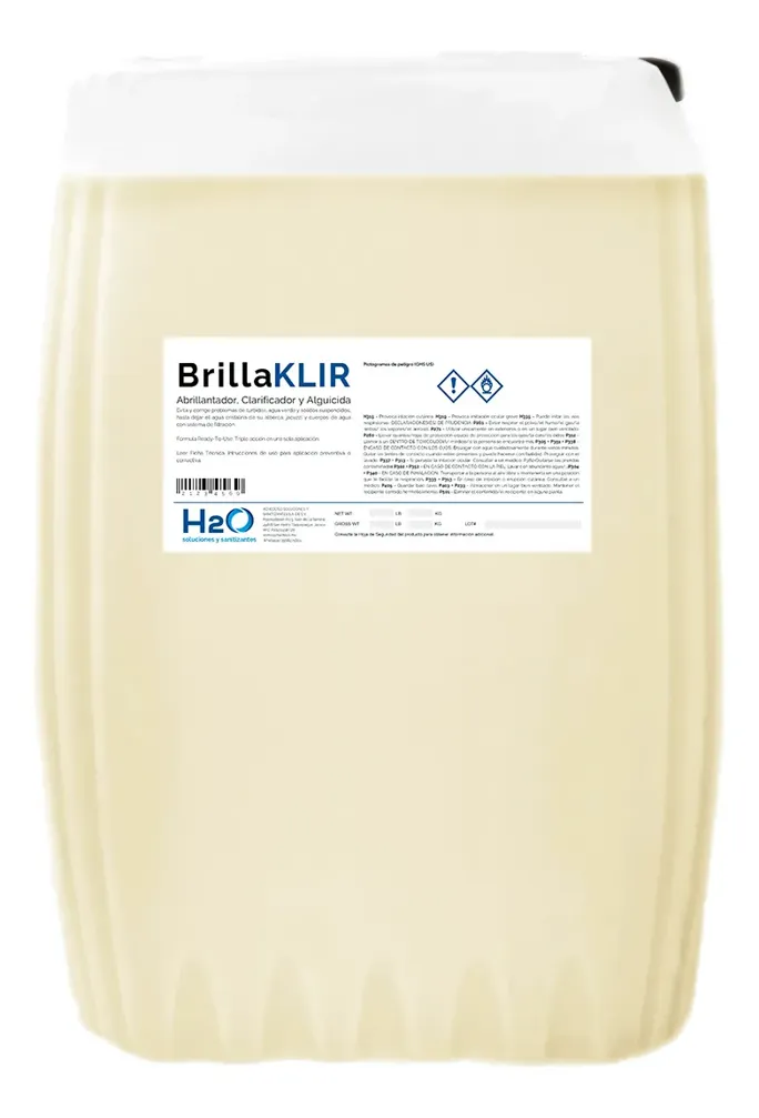 Abrillantador Clarificador Alberca Piscina Agua 50 Litros, foto real del producto