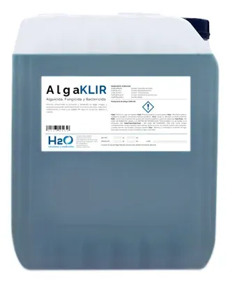 Algaklir Alguicida Alberca Piscina Hache2o 20lts, foto real del producto