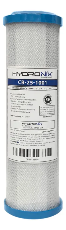 Cartucho / Filtro Carbón Activado 2.5 X 10 1 Micra Agua 1 Pz, foto real del producto
