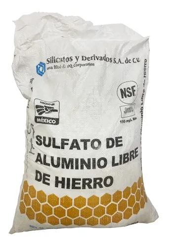 Clarificador Sulfato De Aluminio Libre De Hierro Polvo 25kg, foto del producto