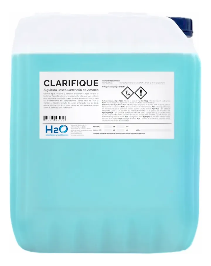 Clarifique Clarificador Cuaternario Alberca 20 Lts, foto real del producto