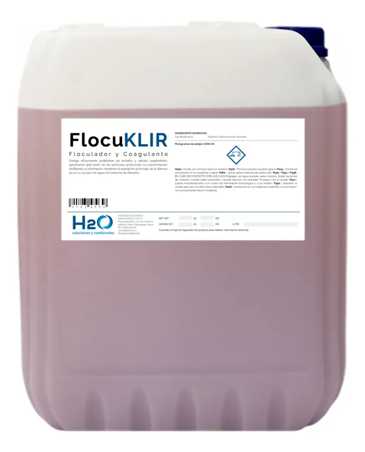 Flocuklir Floculante Coagulante Alberca Hache2o 20 Litros, foto real del producto