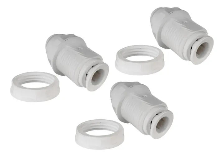 Hydrofit 3pz Unión Pasa Tabique Conexiones 3/8×3/8 Tubo, foto real del producto