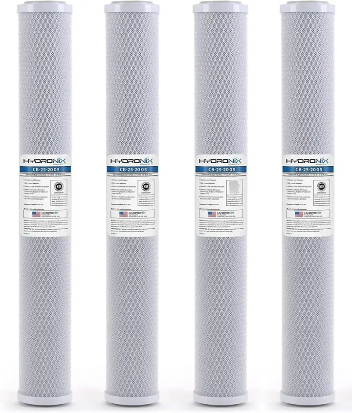 Pack 4 Cartuchos / Filtro Carbón Activado 2.5 X 20 5 Micras, foto real del producto