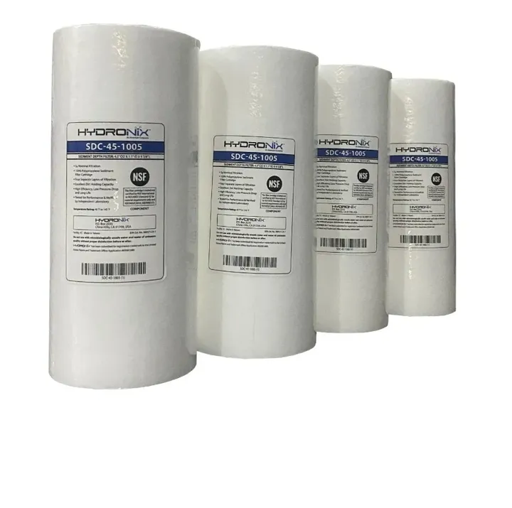 Pack 4 Cartuchos / Filtros Polipropileno 4.5 X 10 5 Micras Color Blanco, foto real del producto