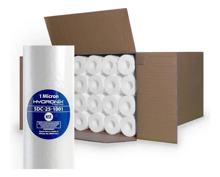 Pack 40 Cartuchos / Filtros Polipropileno 2.5 X 10 1 Micras Color Blanco, foto real del producto