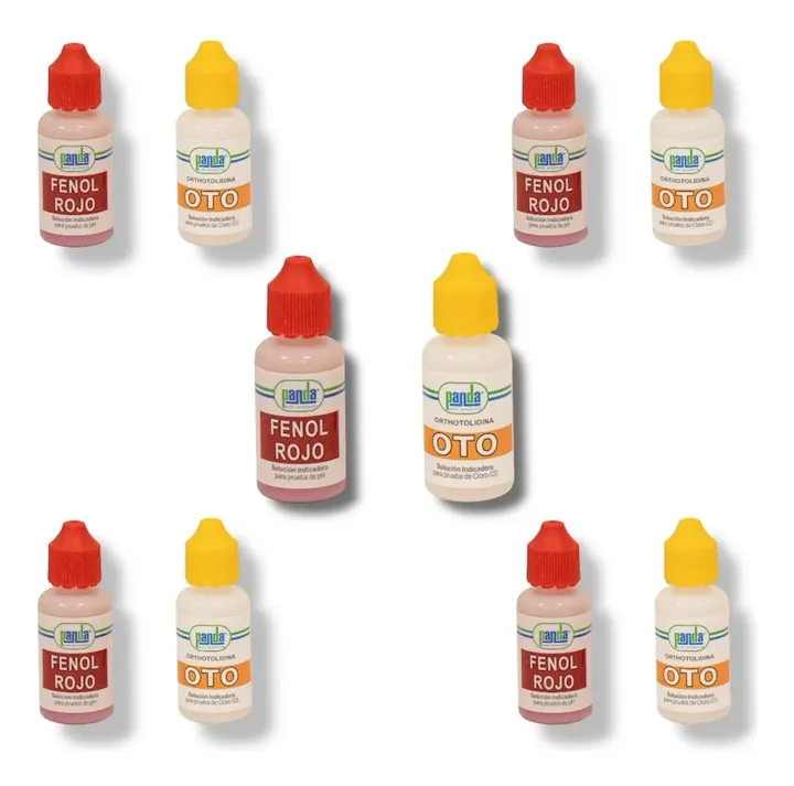 Pack 5 Repuestos Kit Analizador Cloro Y Ph Alberca Panda, foto real del producto