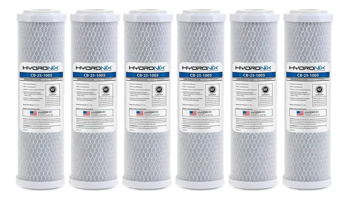 Pack 6 Cartuchos / Filtro Carbón Activado 2.5 X 10 5 Micras, foto real del producto