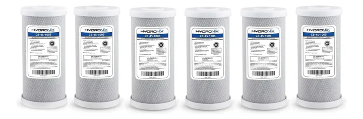 Pack 6 Cartuchos / Filtros Carbón Activado 4.5 X 10 5 Micras, foto real del producto