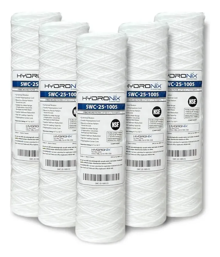 Pack 6 Cartuchos / Filtros Hilados 2.5 X 10 5 Micras, foto real del producto
