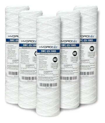 Pack 6 Cartuchos / Filtros Hilados 2.5 X 10 5 Micras Color Blanco, foto del producto