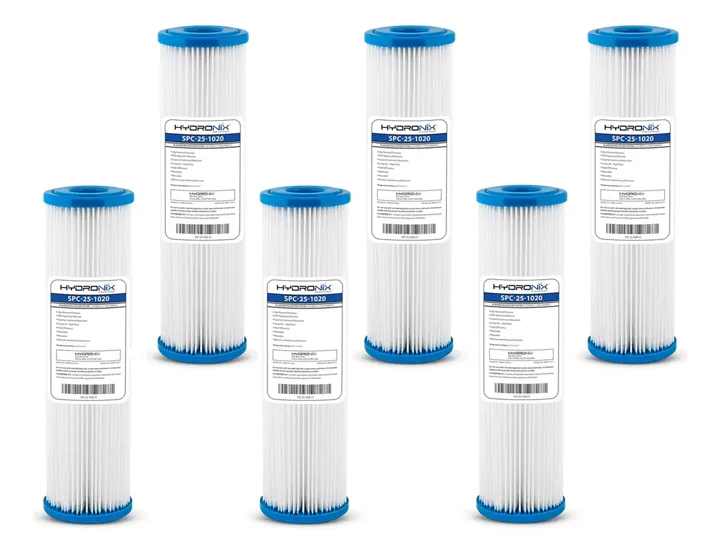 Pack 6 Cartuchos / Filtros Plisados 2.5 X 10 20 Micras, foto real del producto