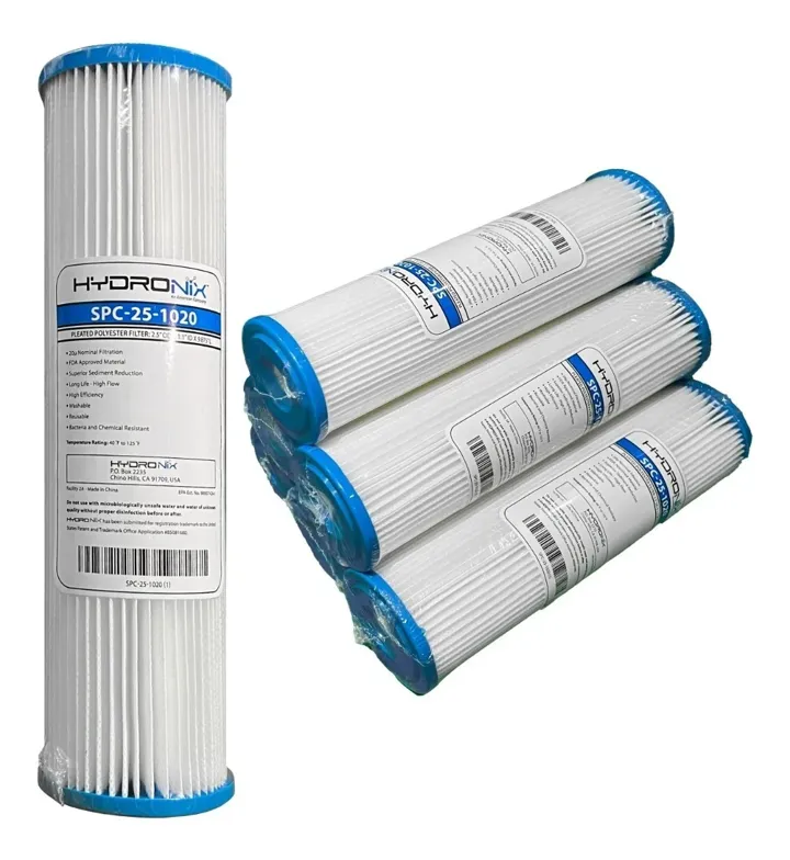 Pack 6 Cartuchos / Filtros Plisados 2.5 X 10 50 Micras, foto real del producto