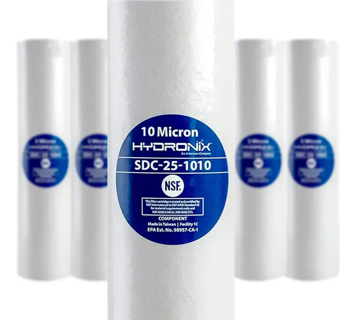 Pack 6 Cartuchos / Filtros Polipropileno 2.5 X 10 10 Micras, foto real del producto