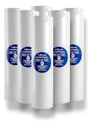 Pack 6 Cartuchos / Filtros Polipropileno 2.5 X 10 5 Micras Color Blanco, foto del producto