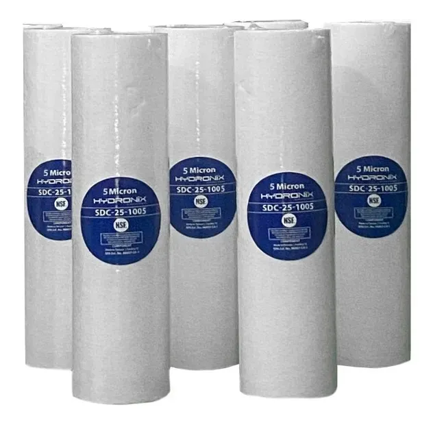 Pack 6 Cartuchos / Filtros Polipropileno 2.5 X 10 50 Micras Color Blanco, foto real del producto