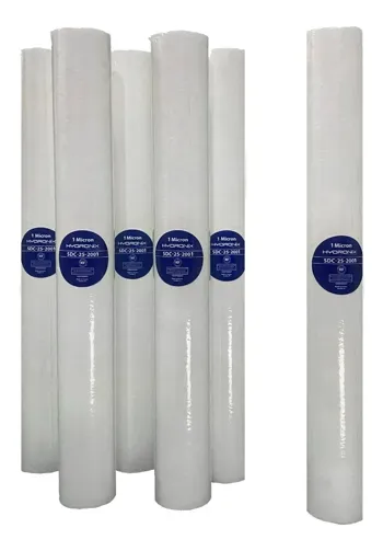 Pack 6 Cartuchos / Filtros Polipropileno 2.5 X 20 1 Micra Color Blanco, foto del producto