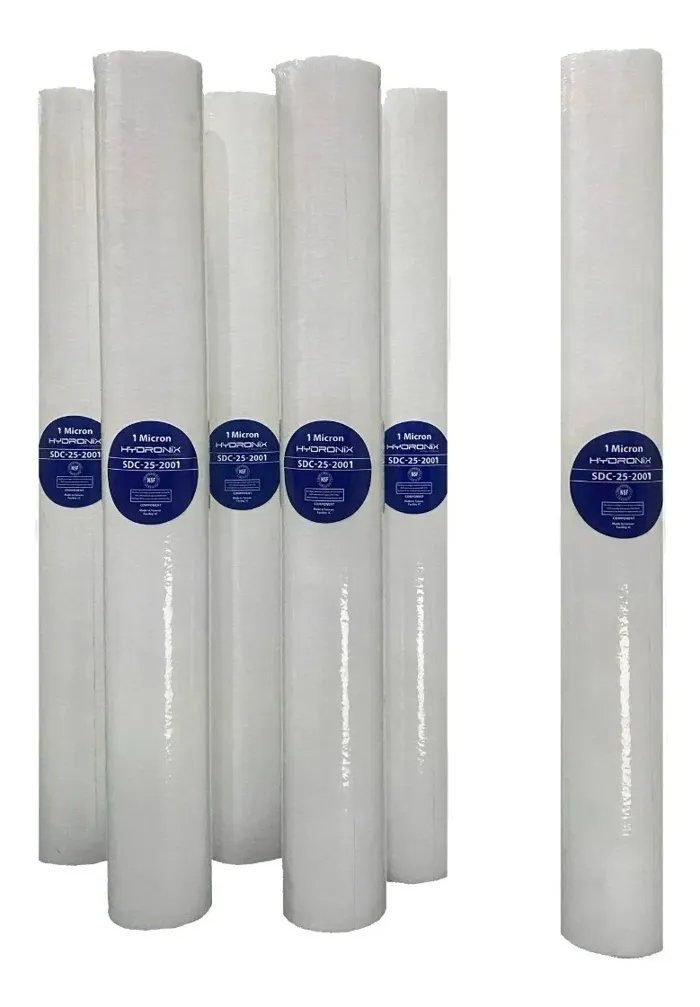 Pack 6 Cartuchos / Filtros Polipropileno 2.5 X 20 1 Micra Color Blanco, foto real del producto