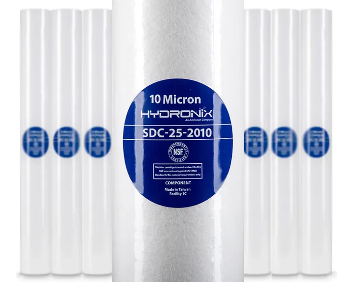 Pack 6 Cartuchos / Filtros Polipropileno 2.5 X 20 10 Micras Color Blanco, foto real del producto