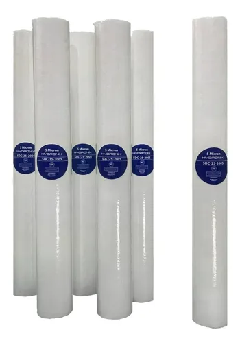 Pack 6 Cartuchos / Filtros Polipropileno 2.5 X 20 5 Micra Color Blanco, foto del producto