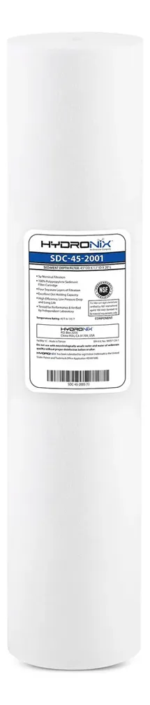 Pack 6 Cartuchos / Sedimento Polipropileno 4.5 X 20 1 Micra Blanco, foto real del producto