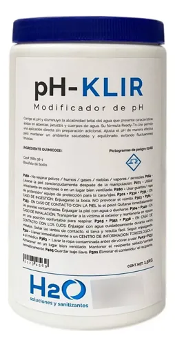 Ph-klir Modificador Reductor De Ph Alberca Hache2o 1.5kg, foto del producto